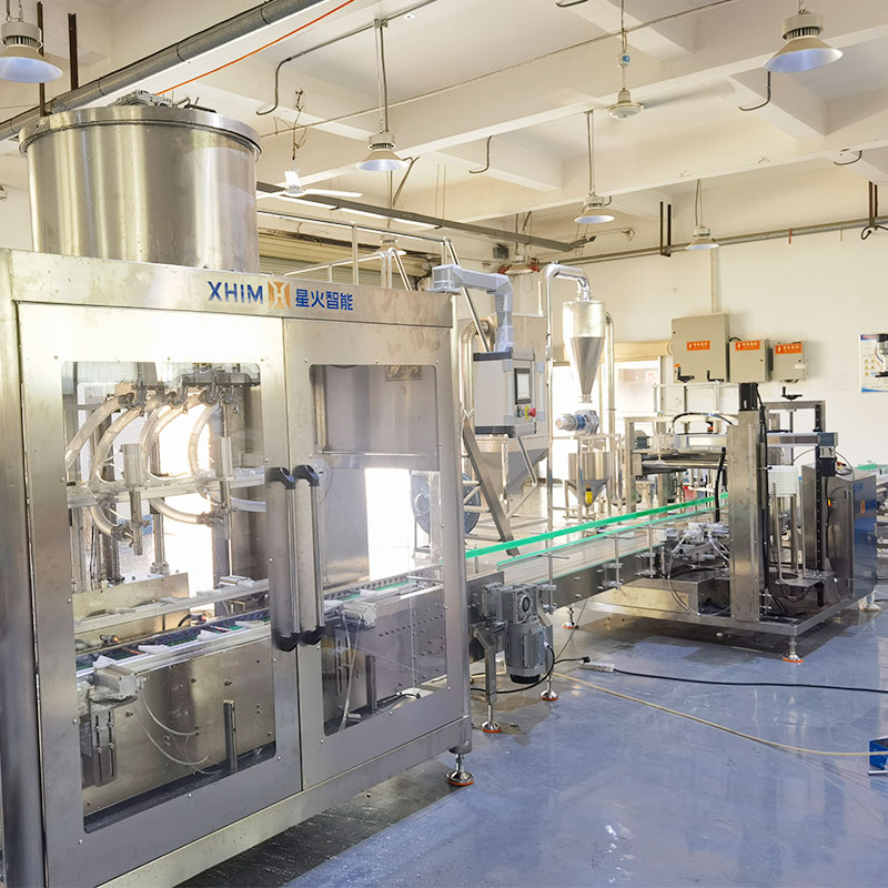 江西25L广口塑料桶称重灌装压盖码垛生产线